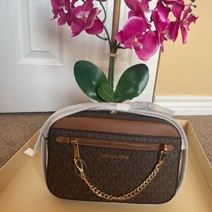 Michael Kors handbag bag purse new east west zip chain crossbody